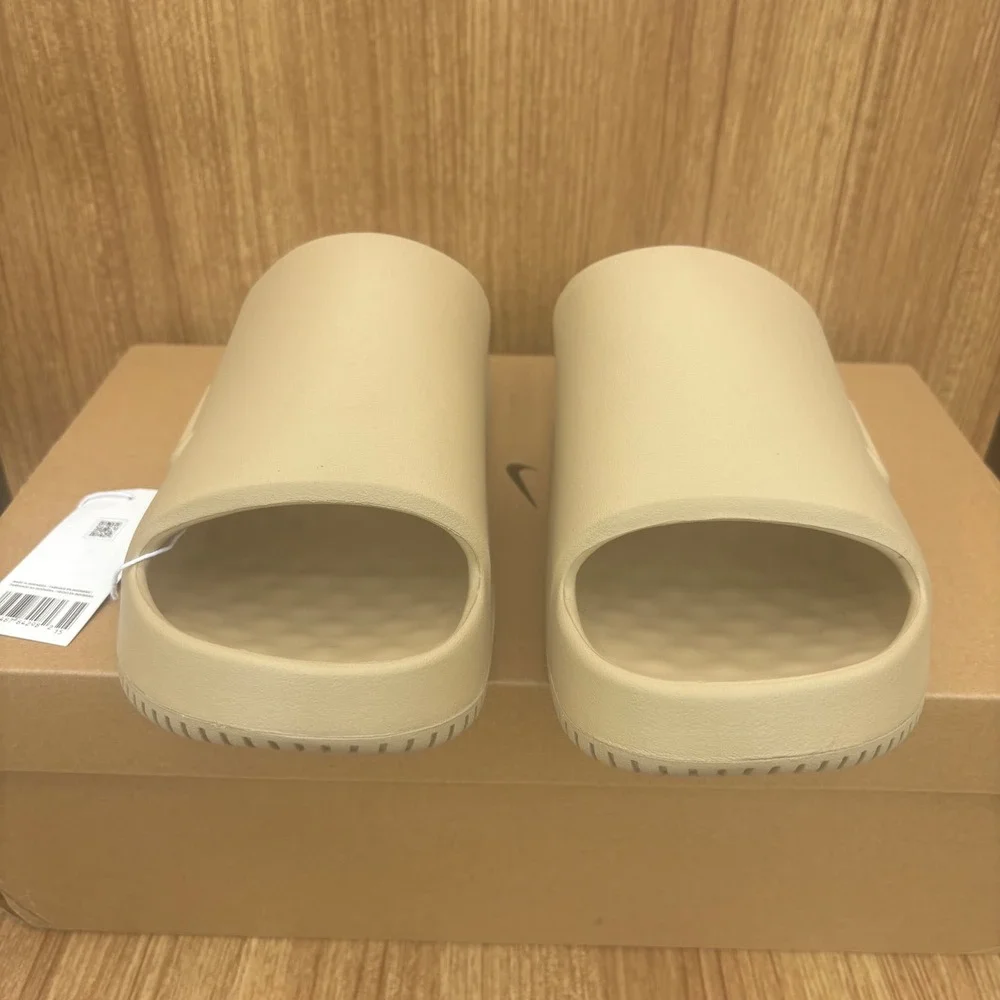 New Nike Calm Slide 2.0 Mens 13 Linen Tan IB0183-200 Foam Sandals Comfort Slides